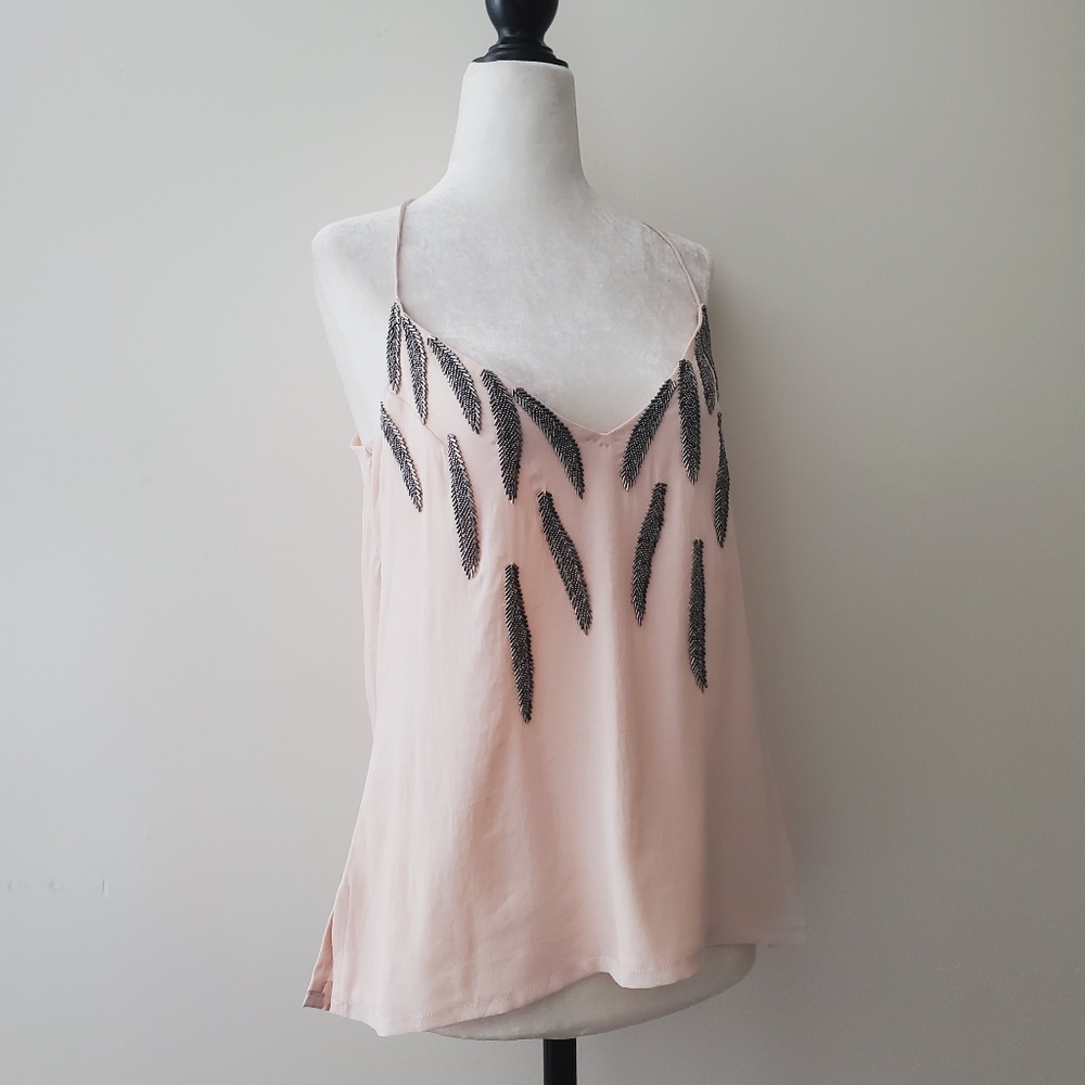 Karina Grimaldi Silk Beaded Tank Top